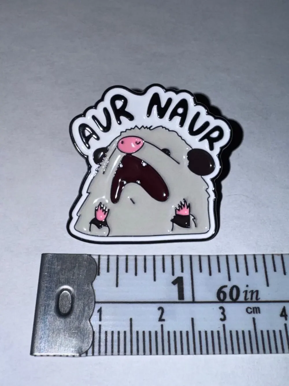 Aur Naur opossum possum Oh NO in Australian pin brooch